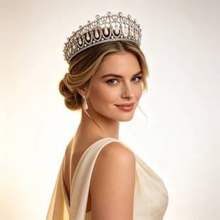 Baroque Queen Same Style Large Crown Pearl Rhinestone Hair Accessories Bride Crown European Style Wedding Princess Crown Headwear