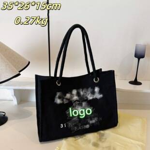 Cross-Border Large-Capacity Canvas Tote Bag, Commuter Bag, Shopping Bag, Letter-Decorated Crossbody Small Chanel-Style Canvas Bag