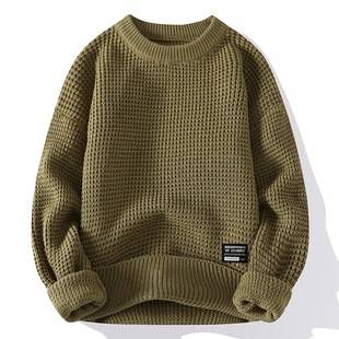 Cross-border foreign trade generation autumn and winter pullover sweater 2024 new round neck thick needle men's sweater retro quality