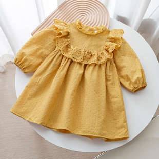 Girls' Dress Spring and Autumn 2026 New Korean Style Baby Girl Mid-Length Long-Sleeved Princess Dress Fashionable Children's Clothing
