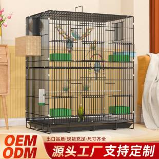 Bird Villa Household Bird Cage Indoor Cockatiel Elevated Bird Cage Parrot Cage Breeding Cage Large Foldable Cage for Small Birds