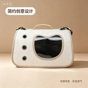 Breathable side-opening cat shoulder bag, simple large-capacity cat bag, pet handbag, portable pet bag for outings