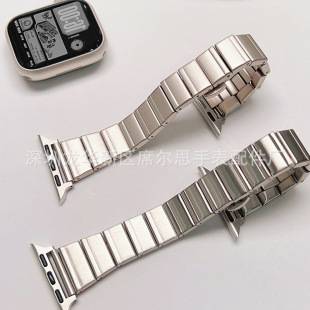 Suitable for Apple Watch, slim waist bamboo knot butterfly clasp strap, 18mm stainless steel watch strap