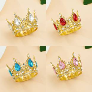 Xinjiang Little Lamb Round Crown Accessories Birthday Cake Flower Decoration Alloy Rhinestone Crown Ornament Children's Crown