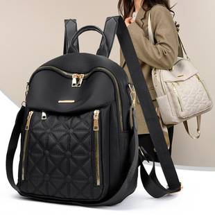Cross-border women's backpack, large capacity, casual travel school bag, new trendy versatile fashion Oxford cloth backpack