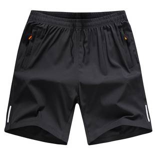 Men's Summer Ice Silk Sports Quick-Dry Shorts, Loose-Fitting 5-Point Shorts for Outdoor Wear, Beach Casual Mid-Length Shorts Wholesale