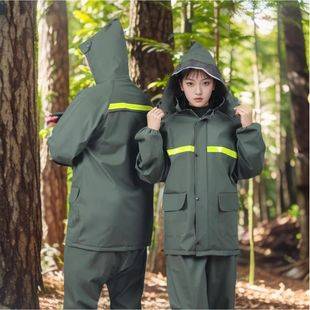 Raincoat and Rain Pants Set Thickeneded Heavy Raincoat Split Type Men's Cycling Work Outdoor Construction Site Takeaway Rider
