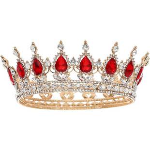 Baroque round crown alloy headdress bridal wedding accessories birthday adult ceremony round crown