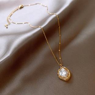 Irregular Baroque Pearl Necklace Women's 2024 New Necklace Entry Luxury Niche Accessories Women's Sense