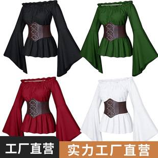 Cross-Border Medieval Retro Women's Pirate Shirt Costume Role-Playing Dress-Up Festival Performance Adult Women