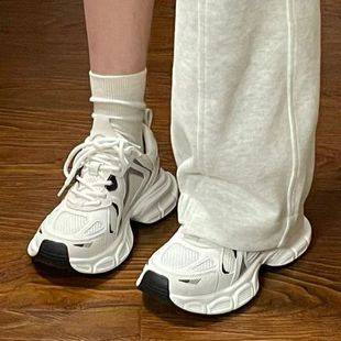 Dad Shoes for Women 2025 Popular Mesh Casual Running Sneakers Versatile Thick-Soled Breathable Shoes Ins Trend D-4
