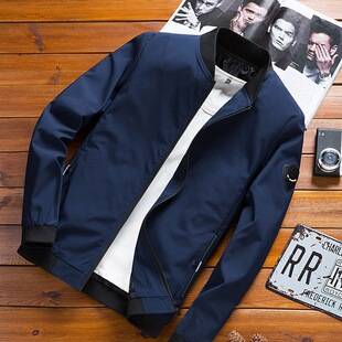 Dropshipping Men's Jacket, Spring and Autumn Style, Korean Version, Slim Fit, Solid Color Coat, Large Size Jacket for Young Men, Men's Clothing