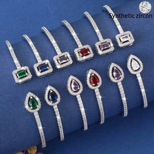 Cross-Border Exquisite Fashion European and American Hot-Selling High-End Bracelets, Light Luxury Versatile Comfortable Jewelry with Zircon Inlay