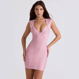 New Style Tight-Fitting Bandage Dress Bandage Dresses Aliexpress Ins Popular Foreign Trade Evening Dress