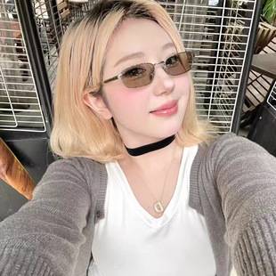 New Trendy European and American Small Frame Men's Trendy Anti-Uv Metal Sunglasses Women's Fashion Jennis Same Style Sunglasses