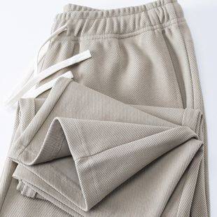 Spring and Autumn 420g Atmospheric Gray Straight Pants Men's Loose Sports Pants Men's Casual Pants Autum Knitted Sweatpants