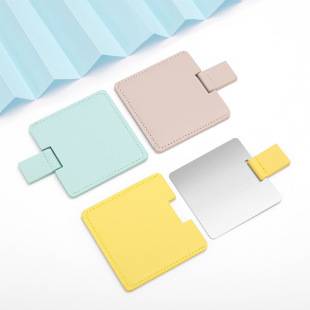 Solid color hand-held small mirror Beauty Mirror stainless steel makeup mirror can not be broken portable carry-on mirror can print logo