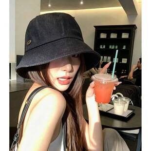 Same style as Fujii Shu! High-quality, all-season fisherman hat, stylish original color denim, makes the face look smaller, versatile bucket hat