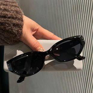 Gm Cat-Eye Sunglasses Women's High-End Jennie Narrow-Frame Glasses 2024 New Trendy Anti-Uv Sunglasses for Round Faces