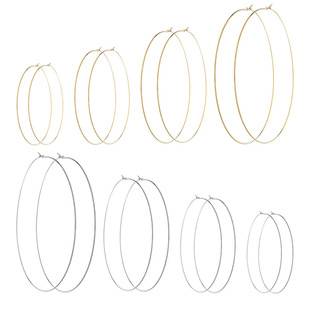 European and American Elegant Large Hoop Earrings Exaggerated Simple Women's Hoop Earrings Thin Earrings European and American Earrings Cross-Border Earrings