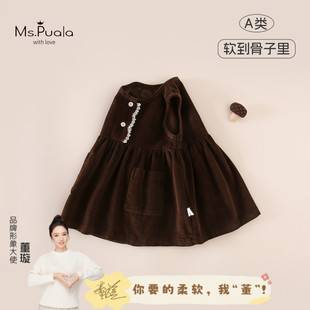 New autumn collection of infant and toddler Class A girls' clothing: soft and comfortable sleeveless dress, breathable, versatile, skin-friendly