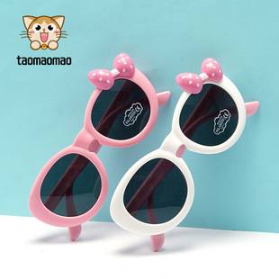 New Style Children's Sunglasses for Girls, Cute Bow, Soft Silicone, Comfortable, Polarized Sunglasses for Boys, Eye Protection for Babies, Wholesale