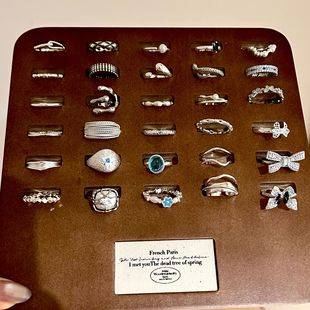 Wholesale Simple Zircon Plain Ring Women's Niche Light Luxury High-End Index Finger Ring Non-Fading Open Ring New Product
