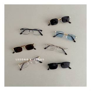 Children's Glasses Spring and Summer Girls' Sunglasses Baby Sunglasses Boys Metal Frame Retro Glasses Trendy and Versatile