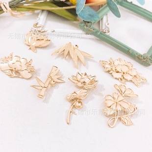 Diy brooch non-heritage handmade point green brooch flower bamboo pin bottom embryo shell fragments activity accessories