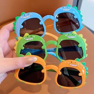 Cartoon dinosaur sunglasses for kids, unisex, UV protection, funny and stylish sunshades for babies