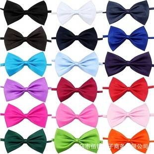Solid Color Pet Single-Layer Bow Tie for Kidsren, Trendy Disposable Performance Bow Tie, 15 Colors Factory Direct Supply