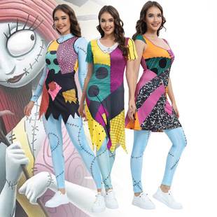 Halloween Costume 3D Print dress Dark Wind Christmas Cry Night Sally Character Suit suit