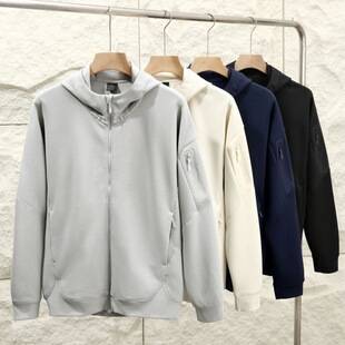 Italian high-end outdoor wear! Premium knitted waffle fabric! Stylish men's outdoor sports and leisure hooded jacket