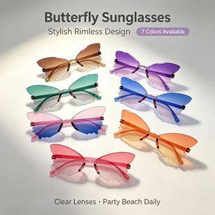 2026 New Cross-Border Baby Sunglasses Frameless Children's Butterfly Glasses Decorative Sunshade Sunglasses for Boys and Girls