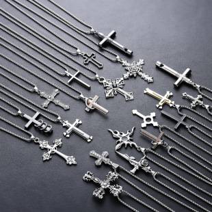 Cross Necklace Men's Titanium Steel Color-free High-end All-match Personality Design Summer Accessories Women's Trendy Simple Jewelry