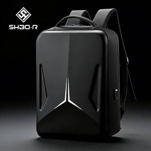 Cross-Border 17.3inch Hard-Shell Computer Bag, Large-Capacity Backpack, Multi-Functional Backpack with Charging Port, High-End Backpack for Men