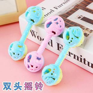 Small size double-headed hand rattle soothing hand-held small toy baby rattle toy baby hand-held bell gift wholesale