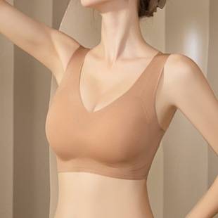 Soft support seamless underwear wireless comfortable big chest small bra breathable fixed Cup female gathered glossy plus size