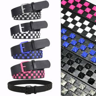 Cross-Border New Square Bead Pyramid Belt for Men Punk Personality Style Decorative Hip-Hop Jeans Wide Belt for Women