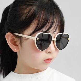 Glitter Children's Cartoon New Bee Sunglasses Girls Cute Glasses Love Sunglasses Trendy Cool