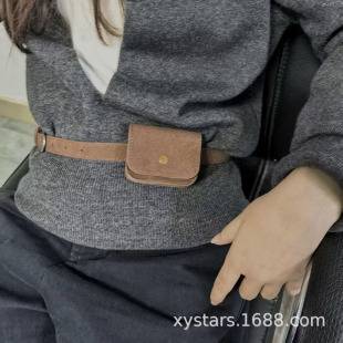 New Korean Style Versatile Fashionable Waist Bag for Women, Gray Style Frosted Small Square Bag, Mini Belt Waist Bag Suitable for Kidsren