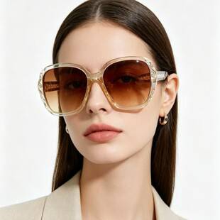 2026 New Large-Frame Polarized Sunglasses for Women, Uv Protection, Korean Style Trendy Influencer Sunglasses, Make the Face Look Smaller, Light Luxury Fashion