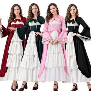 Foreign Trade European Medieval Adult Retro Palace Dress Renaissance Trumpet Sleeve Role-Playing Stage Costume