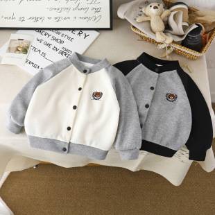 Children's Knitted Cardigan Autumn New Style Baby Long-Sleeve Jacket 2025 Boys Versatile Round-Neck Outerwear Children's Clothing Wholesale
