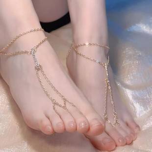 Pure desire hot girl anklet female sexy chain niche design high-grade feeling foot chain Dunhuang ethnic style COS instep chain
