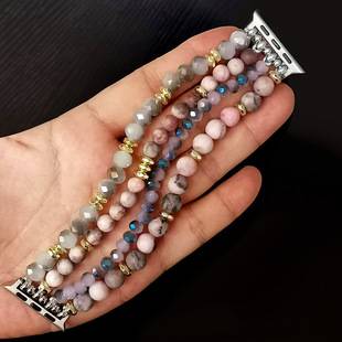 New Bohemian Style Natural Stone Beaded Watch Strap Suitable for Apple Watch 38-49mm Dial Universal