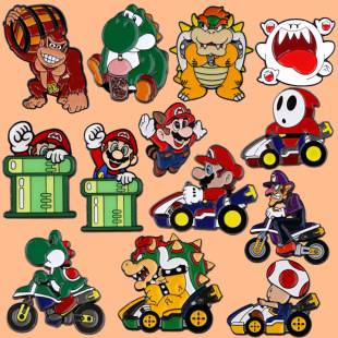 Cartoon Mario Game Peripheral Series Animation Brooches, Badges, Clothing Accessories, Cross-Border Foreign Trade Accessories