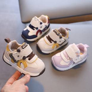 Infant soft-soled walking shoes, new autumn model, breathable and non-slip toddler sneakers for boys and girls, cartoon-style Forrest Gump shoes