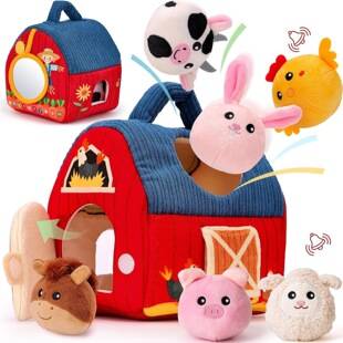 Plush Blind Box Toys for Infants and Toddlers, Educational Sensory Toys, Farm Mini Dolls, Small House Figurines