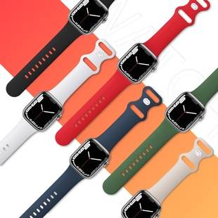 Suitable for apple silicone strap apple watch butterfly buckle 1-9 generation sports strap iwatch wrist strap